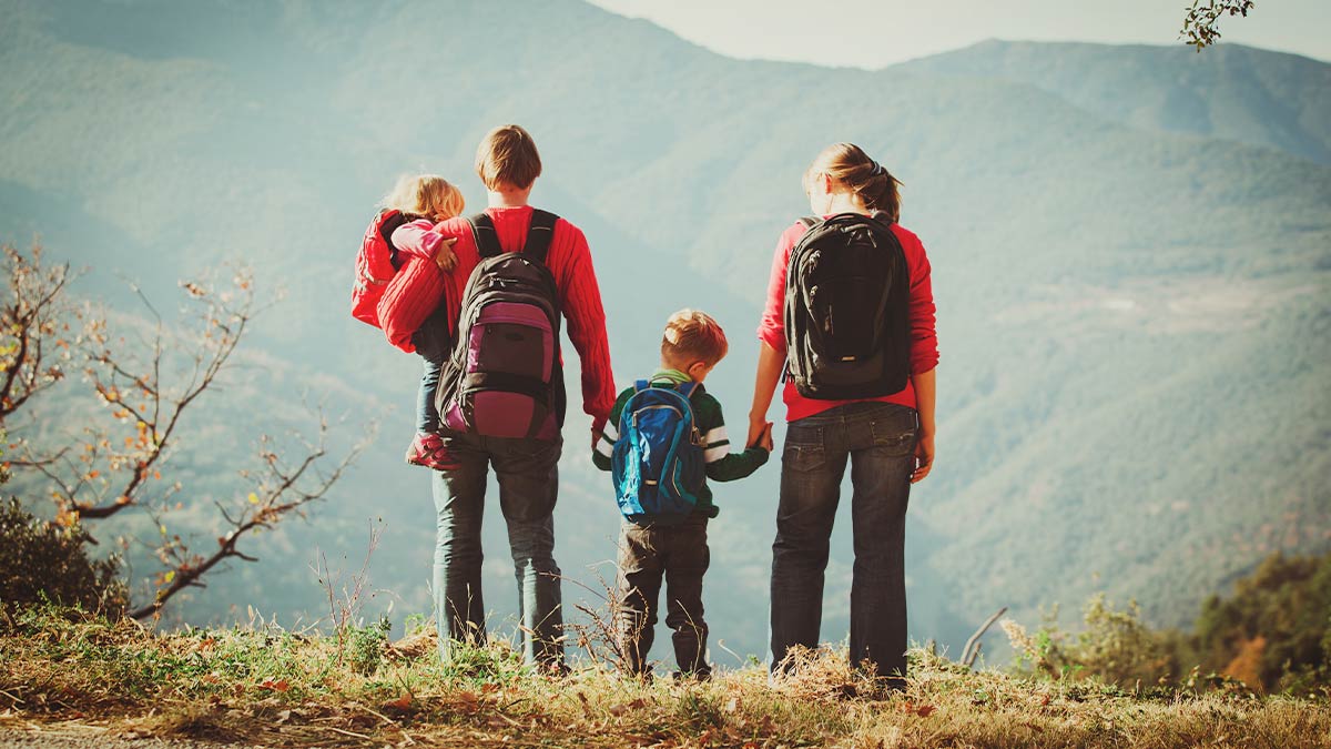 Family Hiking at the Great Smoky Mountains - Pigeon Forge, Tennessee, USA